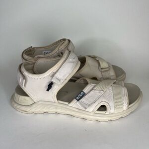 Ecco Exowrap Phorene Sandals Ankle Strap Women Size 42 US 11-11.5 Ivory Leather